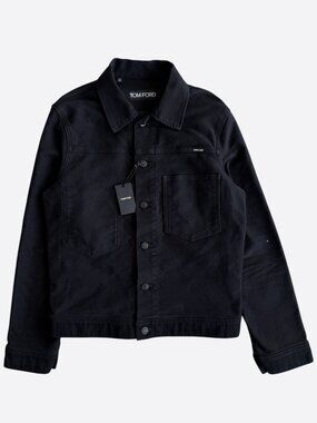 Tom Ford Black & White Logo Trucker Jacket